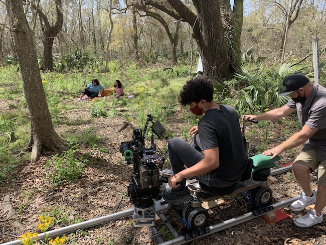 crew filming cast members