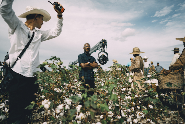 director on set with camera crane